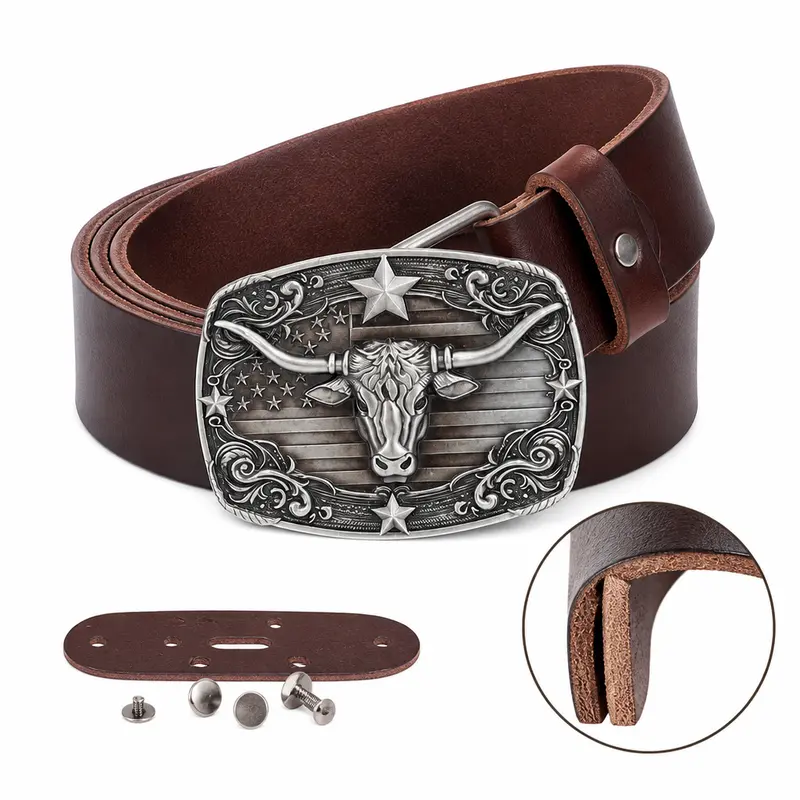 cowboy leather belts - TikTok Shop display picture 1