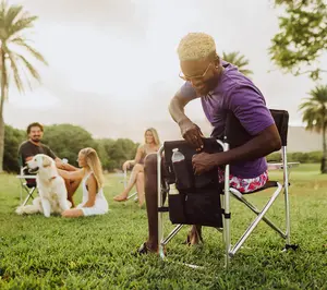 Oniva Folding Sports Chair w/Table, Side Caddy, and Carry Bag