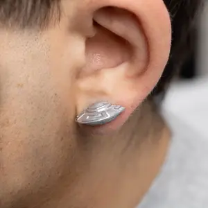 UFO/UAP Earrings • Hand-Painted • 3D Printed • Quirky • Funny • Weird • Gift