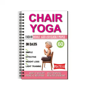 40-Page Chair Yoga for Seniors and Beginners | A5 Spiral Notebook, Durable Thick Cover, 5.5x8.3 Inches, Illustrated Guide for Home and Office Workers, Spiral Binding, Pink, Ideal Choice for Christmas and Holiday Gifts