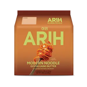 ARIH Modern Noodles, Western-Korean Fusion Soup-Less Noodles, Gochujang Butter, 4 Pack