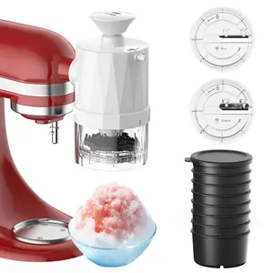 Shaved Ice Attachment for KitchenAid Stand Mixer,Snow Cone Shaved Ice Machine with Coarse and Fine Blades,8 Ice Cube Molds,Accessories for Kitchen Aid