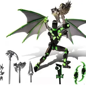 13 Mobile Doll Set Assembly (includes Weapons), 3D Printed Multi-Joint Human Model Robot Action Toy, Desktop Decoration for Game Enthusiasts, Figurines