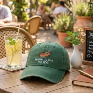 Bad Day To Be A Hot Dog Hat 2026 – Funny Embroidered Baseball Cap, Adjustable Cotton Dad Hat, Summer BBQ Hat, Gift for Dad