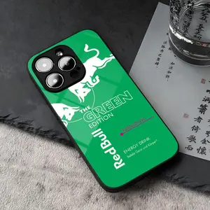 Fashion Red Bull Logo Phone Case Tempered Glass For iPhone 16 17 13 14 12 15 11 Pro Max Plus Mini X XR SE2020 Coque