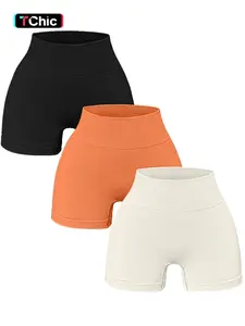 3 pairs of high-waisted slimming sports shorts that tone the abdomen and slim the figure, without bunching up the skin. Yoga pants for abdominal toning and slimming. Skinny Biker Shorts, Workout Shorts, Tummy Control Shorts