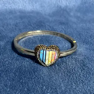 Rainbow heart  chakra bracelet