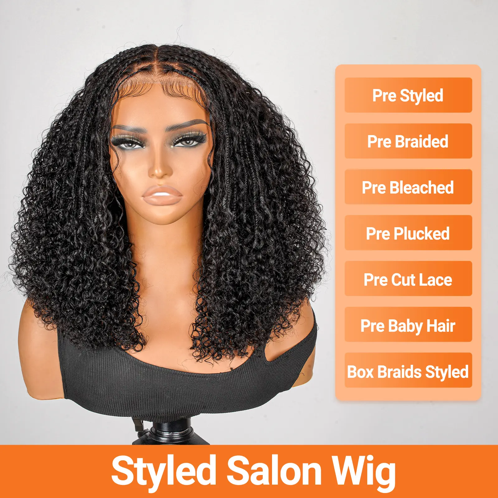 Wiggins Hair 13x6 Curly Box Braids Styled Glueless Human Wigs Pre Braided Ready To Go Human Hair Wigs Boho Braided Wig Beginners Glueless Wig