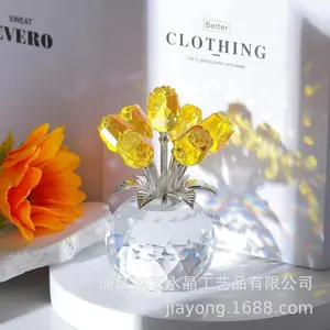 Glass Crystal Rose Valentine's Day Gift Living Room Home Decoration Crafts Ornaments