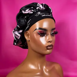 KK Luxury Protective Satin Bonnet with Wide Band- No Slipping Off