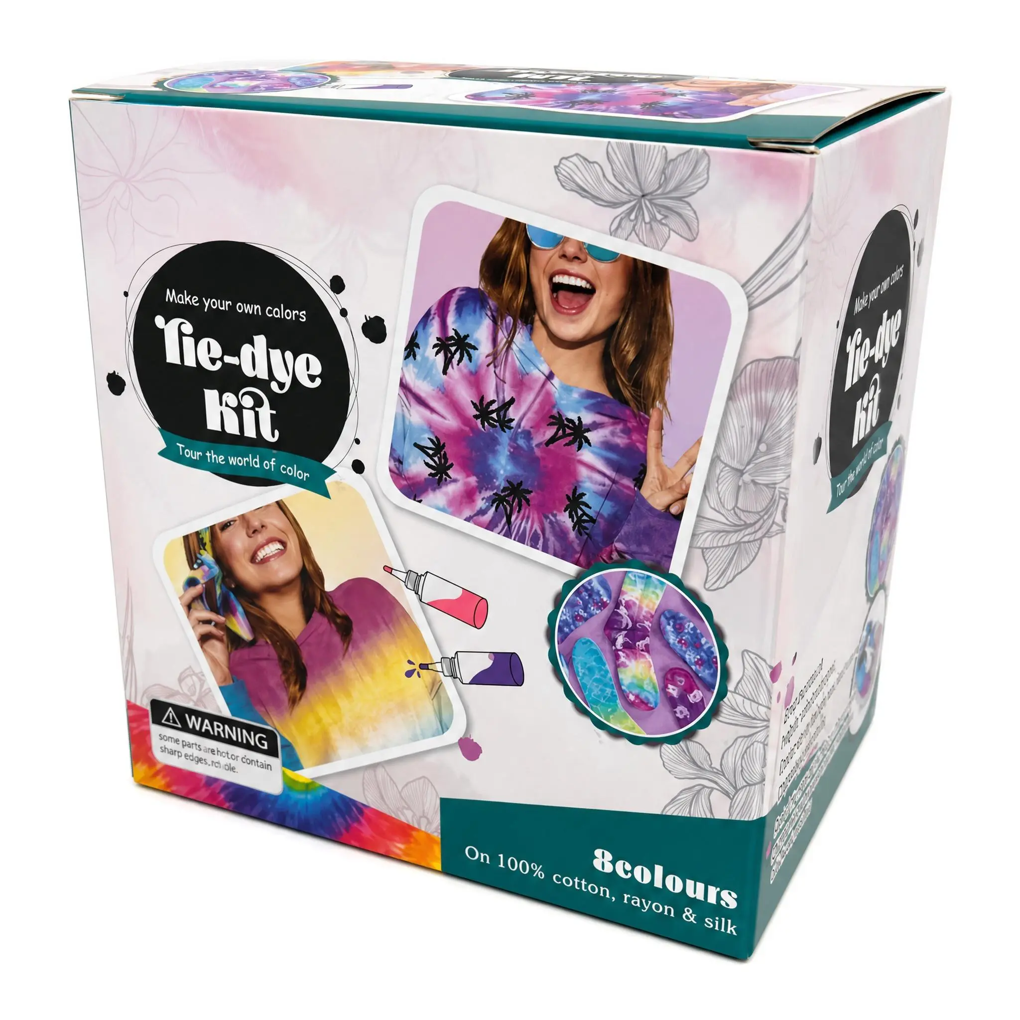 Fzihue 8-Color Tie Dye Craft Kit - All-In-1 Non-Toxic DIY Set for Kids & Adults, Includes Gloves, Apron, Rubber Bands, Ideal for T-Shirts, Home Decor, Party Activities