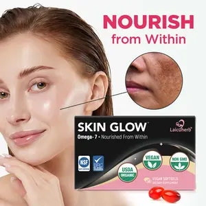 Laicuherb Sea Buckthorn Oil Capsules for Skin Glow, Omega 7 Beauty Supplement for Skin Hydration, Hair & Nails Support, Organic Sea Buckthorn Berry Softgels with Omega 3 6 9, CO2 Extracted