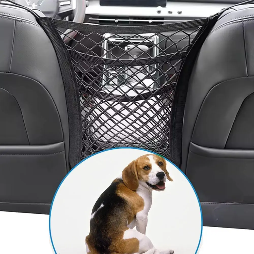 3-Layer  Mesh Organizer,  and  Pet Barrier, Seat  Net Bag Holder, Storage Organizer, Cargo Tissue Handbag Purse Holder, Driver Storage Netting Pouch