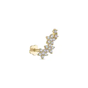 Vermeil Celeste Star Climber Flat Back Earring