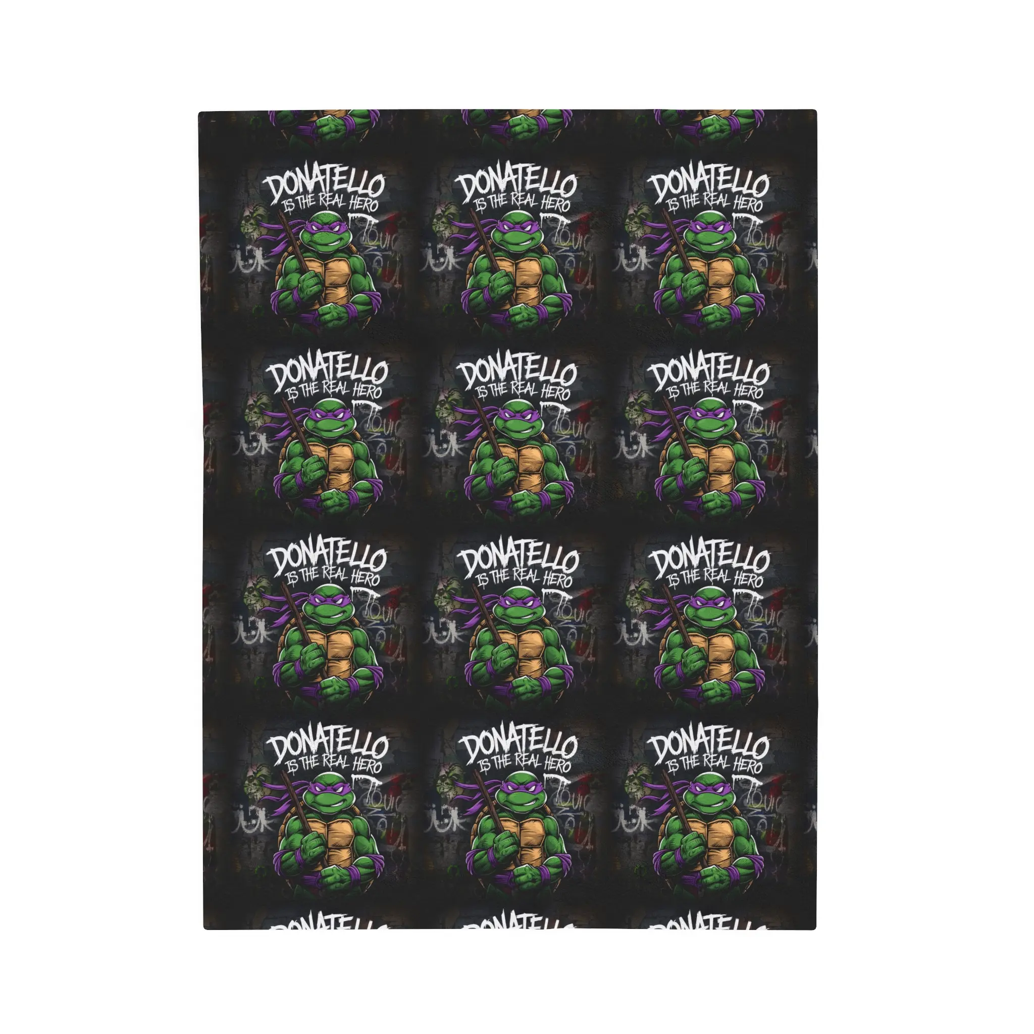 Donatello Velveteen Plush Blanket | Teenage Mutant Ninja Turtles Throw, Cozy Blanket, Kids Room Decor, Gifts for TMNT Fans, Soft Plush