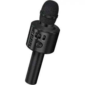 Karaoke Microphone,3-in-1 Portable Handheld Karaoke Mic Speaker Machine  Party Birthday for All Smartphones Q37 (Black)