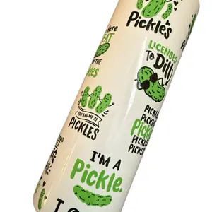 Pickles Brand 20oz Stainless Steel Tumbler - Licensed To Dilly Design with Fun Pickle Graphic
