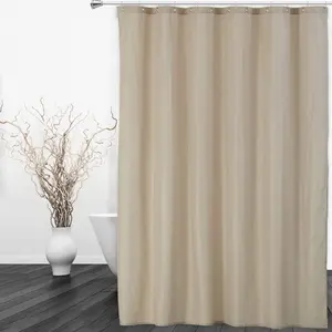 Garvee Hotel Quality 100% Waterproof Tan Fabric Shower Curtain or Liner with Magnets for Bathroom, Size 72 x 78 inches