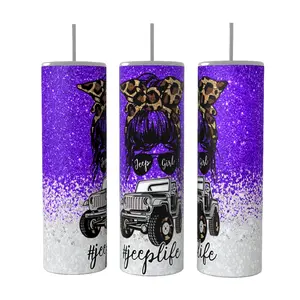 Jeep Life 20oz skinny Tumbler Drinkware Insulated Lid Coffee Portable