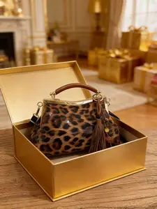 Elegant Evening Bag Leopard Print Clutch Chain Bag, Tassel Decor Small Handbag, Perfect for Dates Shopping, Shoulder Crossbody Mini Purse, Handbag Sling Bag