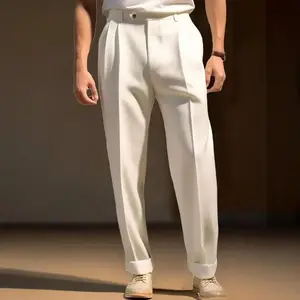 Men s  Fit Dress  Solid Color Flat Front Trousers Classic Business  Suit  Modern Formal Wear Hemmed Bottoms baggy linen  regular harem lounge flagship track  comfy  casual pocket trouser daily wear-resistant outdoor training  pro club sweat style pant fo