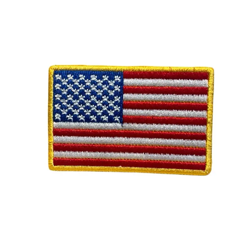 AMERICAN FLAG High Thread EMBROIDERED Iron-On / Saw-On PATCH 6.5 cm X 4.5 cm