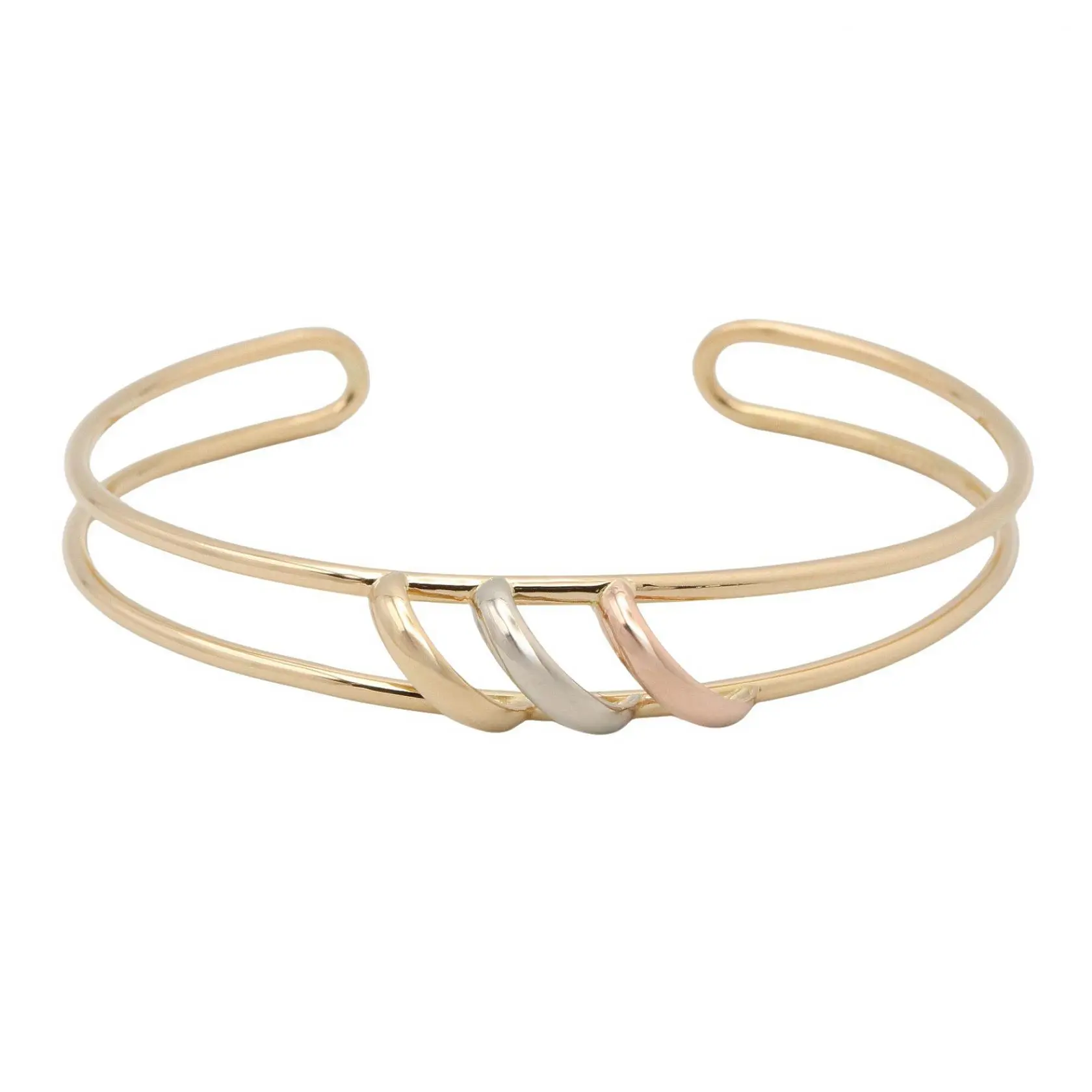 Pre-owned Cartier 18K Yellow Gold (Au750) Small Leather Goods Trinity Au750 Bangle