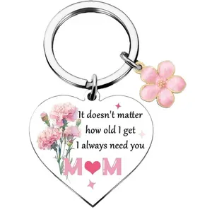 Aunt MOM Stainless Steel Keychain Christmas Thanksgiving Birthday Mother's Day Gift