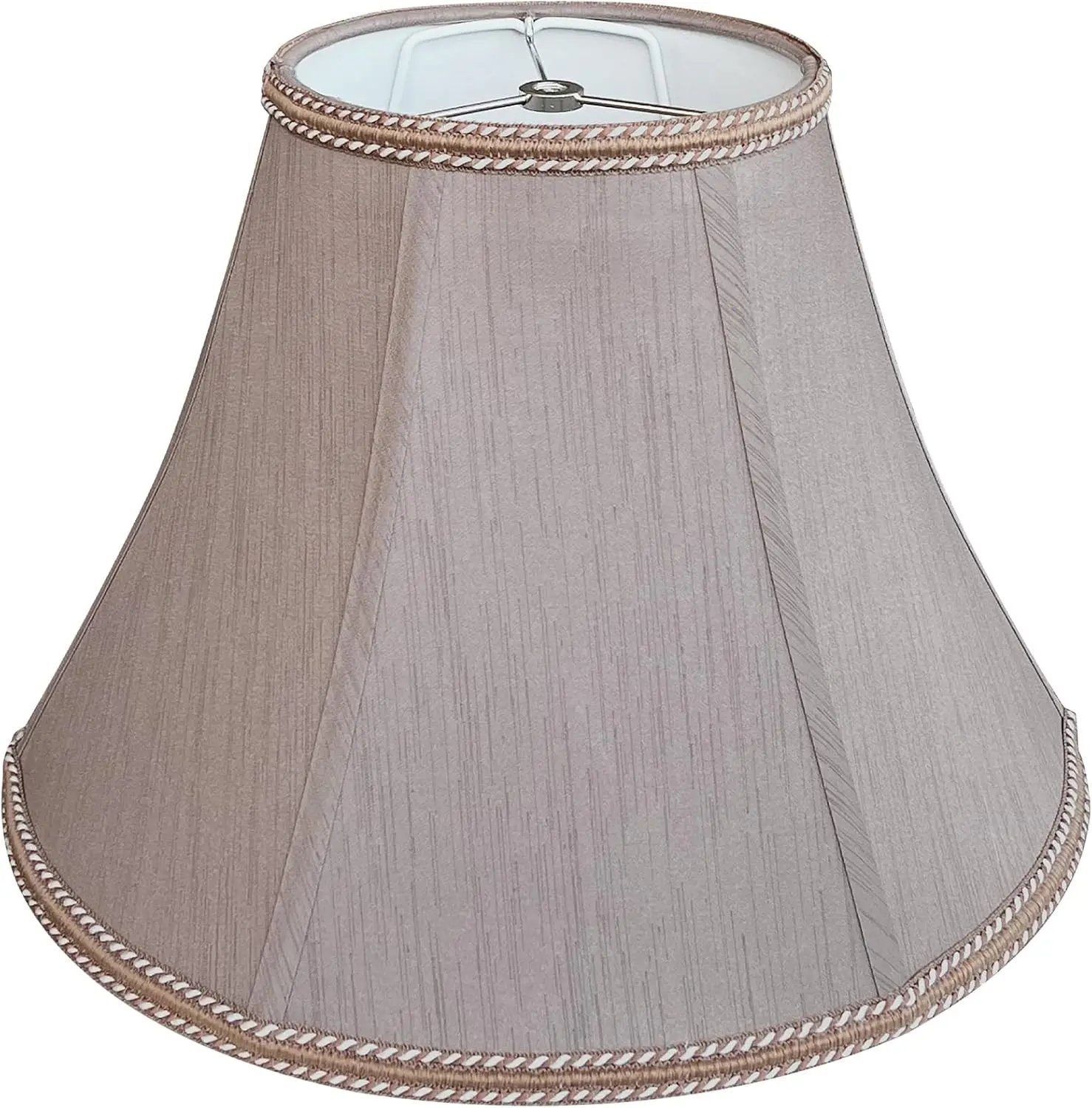 7" x 15" x 10.5" Fabric Lamp Shade Royal Style Bell Brown Lampshade Home Decor for Floor Table Lamp Easy Assembly