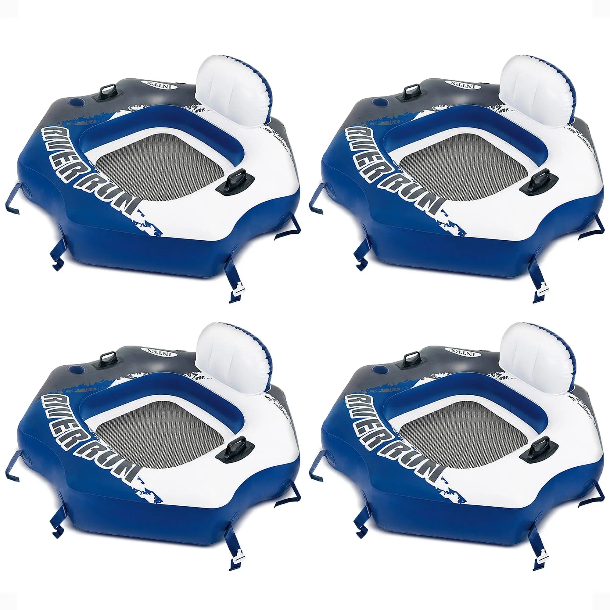 Intex River Run Connect Vinyl Lounge Inflatable Floating Water Tubes (4 Pack) Intex River Run Connect Vinyl Lounge Inflatable Floating Water Tubes (4 Pack)
