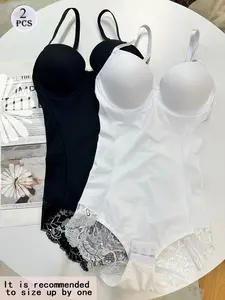 Women's Postpartum Body Shaper One-Piece Bra Underwear, Adjustable Straps, Plain Design, Regular Fit, All-Season Comfort, Bust Bodysuit