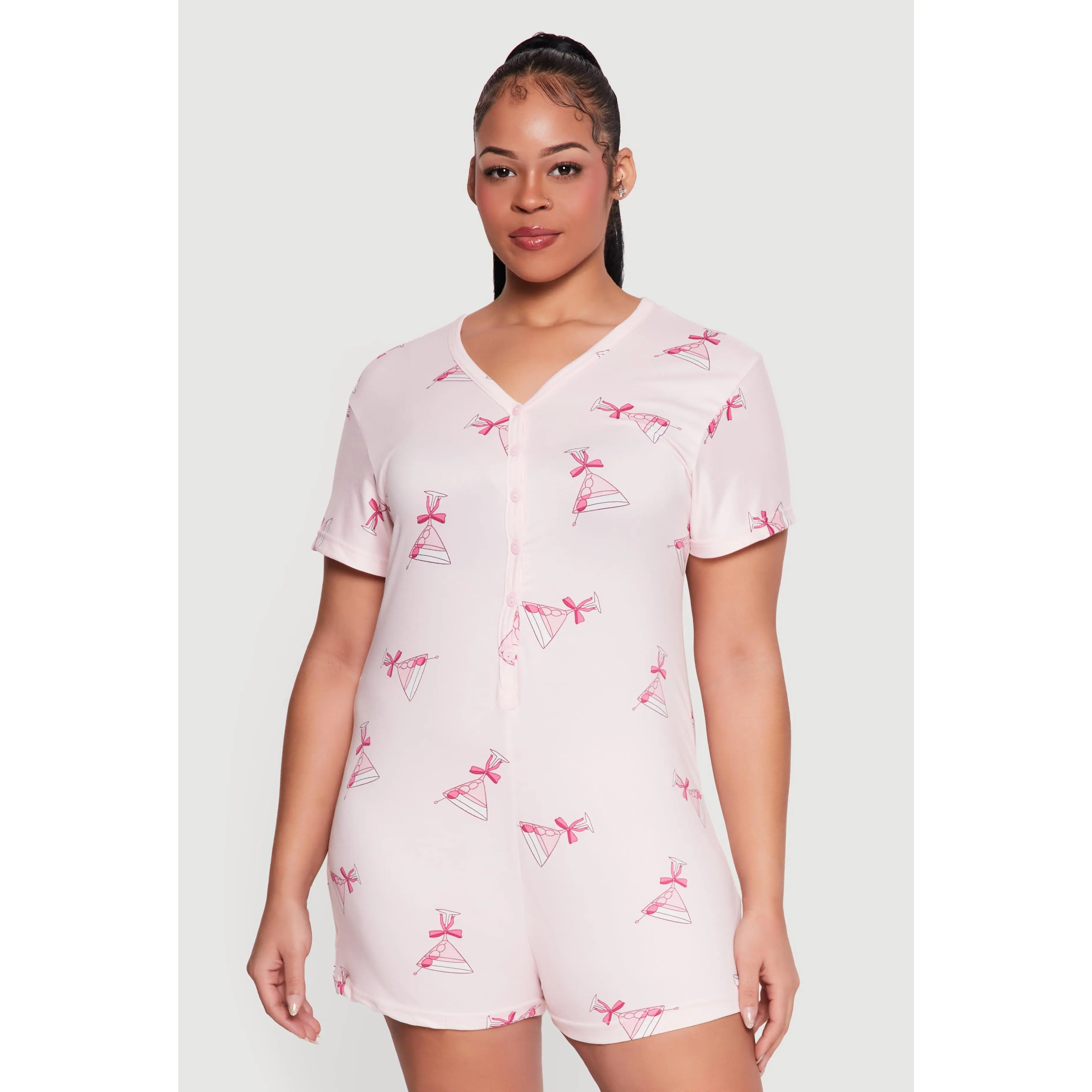 Plus Size A Tini Bit Prettier Graphic Pajama Romper