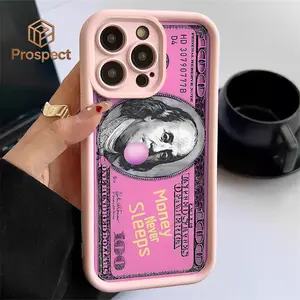 Pink Dollar Bill Franklin Bubble Gum Sweet‑Cool Silver Shimmer Phone Case For Galaxy S25, S24, S23, S22, S21 PLUS, FE And Ultra,Galaxy A33 Compatible With For Iphone17 Pro Max, 16, 15, 14 And 13. It Makes A Perfect Gift For Birthdays, Holidays,