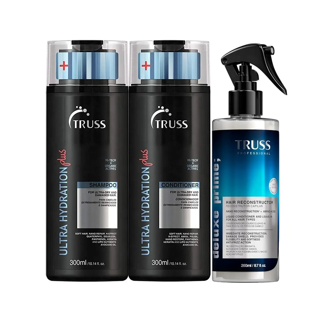 TRUSS Ultra Hydration Plus Shampoo and Conditioner Set Bundle with Deluxe Prime
