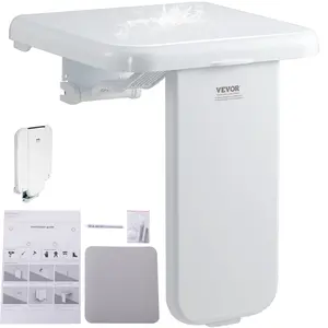 VEVOR Folding ABS Shower Seat,  15.7'' x 16.7'' Unfolded, Wall Mounted Fold Up Shower Bench with 440 lbs Load Capacity, Space Saving Fold Down Shower Chair for Seniors Pregnant Women Children Adults