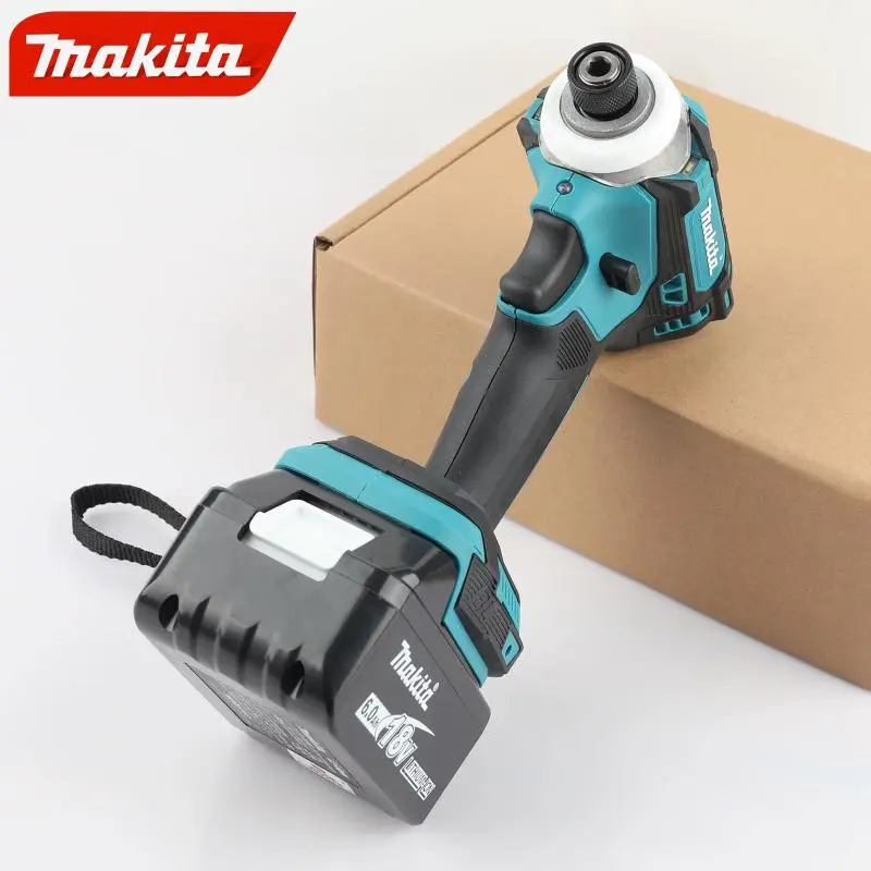 Makita DTD171 D.C.18V Power Cordless Impact Screwdriver - Brushless Motor, Built-in LED Light, Lithium Ion Rechargeable Bits, 170N-m/1510 in-lb Torque, 116*79*236Mm, Ideal for Woodworking Projects, DIY Tasks