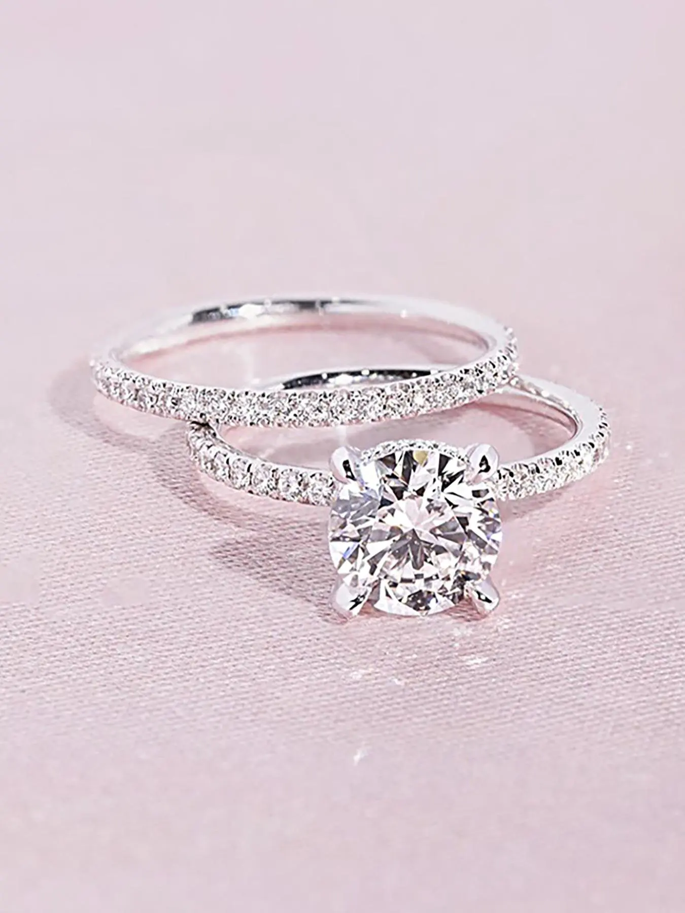Elegant Rhinestone Decorated Ring, Elegant Fashion Rings, Engagement Ring Set, Fashion Accessories for Women, Trendy All-match & Exquisite Engagement Wedding Promise Ring for Birthday Gift, Bridal Engagement Jewelry