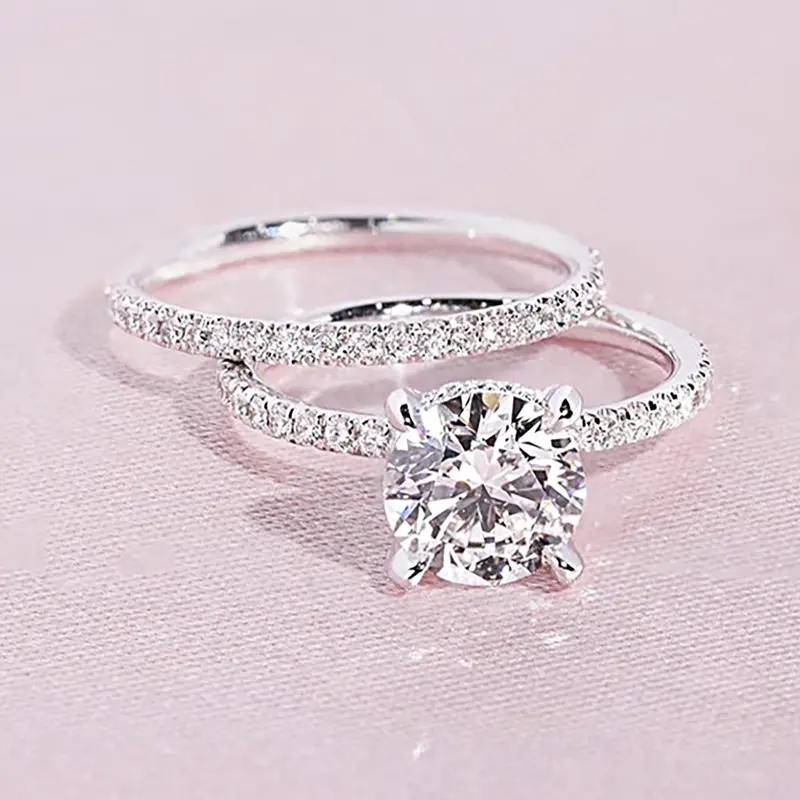 Elegant Rhinestone Decorated Ring, Elegant Fashion Rings, Engagement Ring Set, Fashion Accessories for Women, Trendy All-match & Exquisite Engagement Wedding Promise Ring for Birthday Gift, Bridal Engagement Jewelry