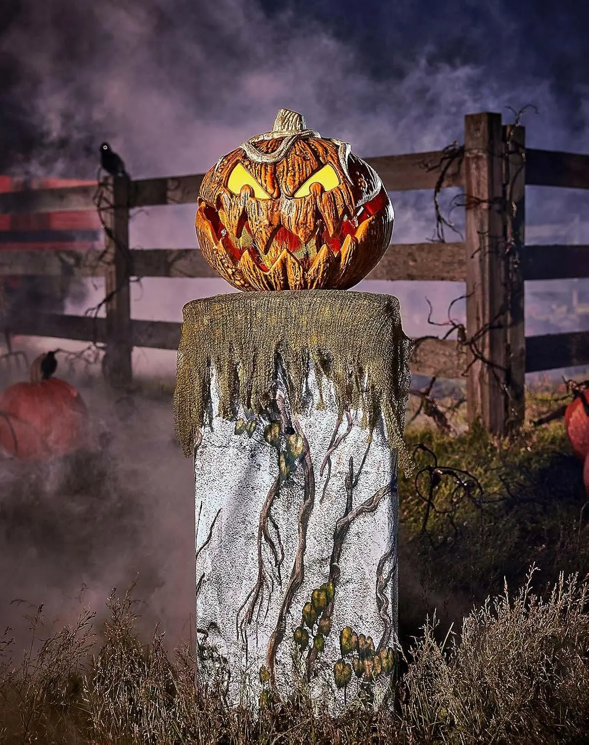 Spirit Halloween 3 Ft 8 In Gourdo Animatronic, Animated Jack-O-Lantern Decoration, Multicolor