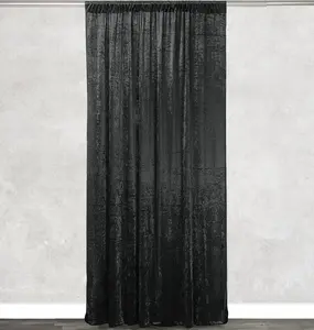 Velvet 8 ft x 60 Inch Drape with 4 Inch Pocket Black