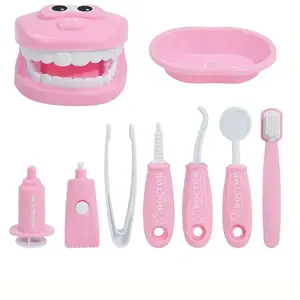 Dentist Toy Set, Colorful Role Play Kit with Tooth Models, Mirrors, Blue Scrapers, Durable Abs Material, Educational Fun