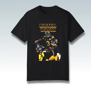 RUSSELL WILSON TRIBUTE  T-shirt, Vintage Football Graphic Tee, Seattle Football T-shirt, Casual Short Sleeve Crewneck Comfort Unisex Tee, Gift Fan