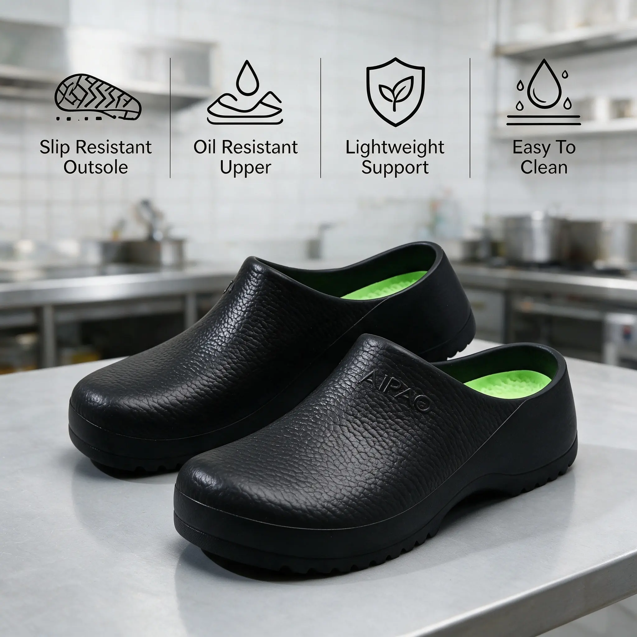 Unisex EVA Work Clogs, Non-Slip Oil-Proof Slip-On Shoes for Chefs, Restaurant & Hospital Workers, Comfortable Daily Wear Footwear