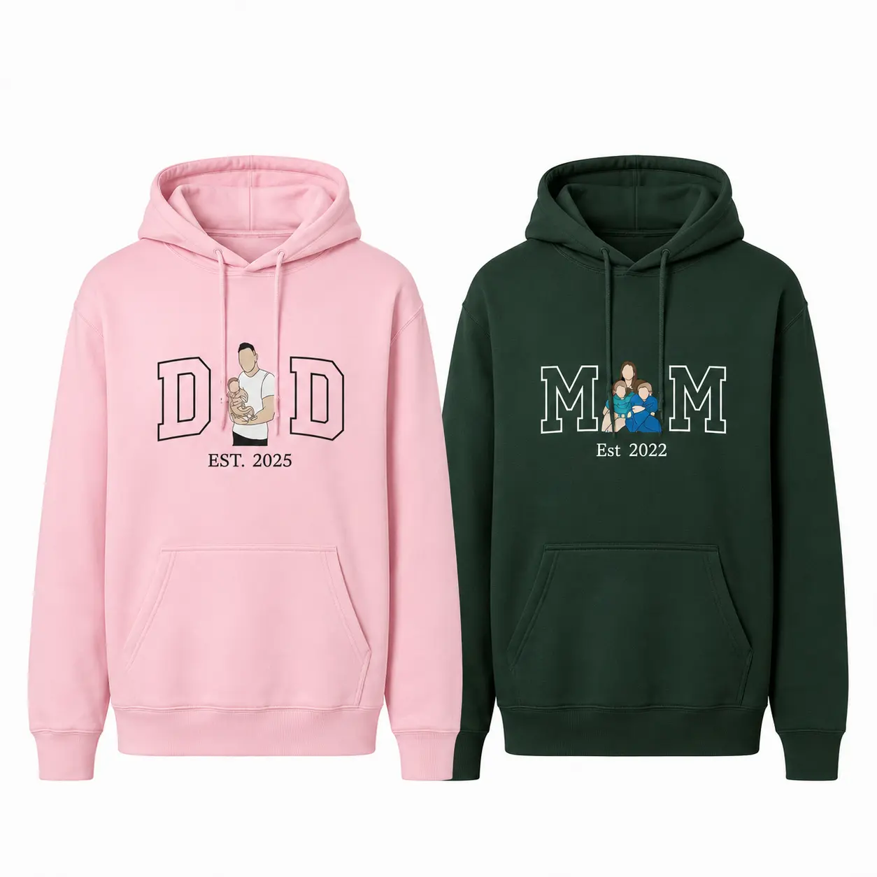 Custom Embroidered Mom Hoodie – Personalized Gift with Photo & Kids Names for Mother’s Day Birthday or Valentine Day