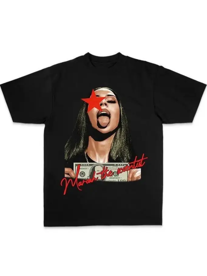 [100% Cotton] Mariahh The Scientistt Star Red T-shirt, Music Graphic T-shirt Classic Cotton Fabric Menswear
