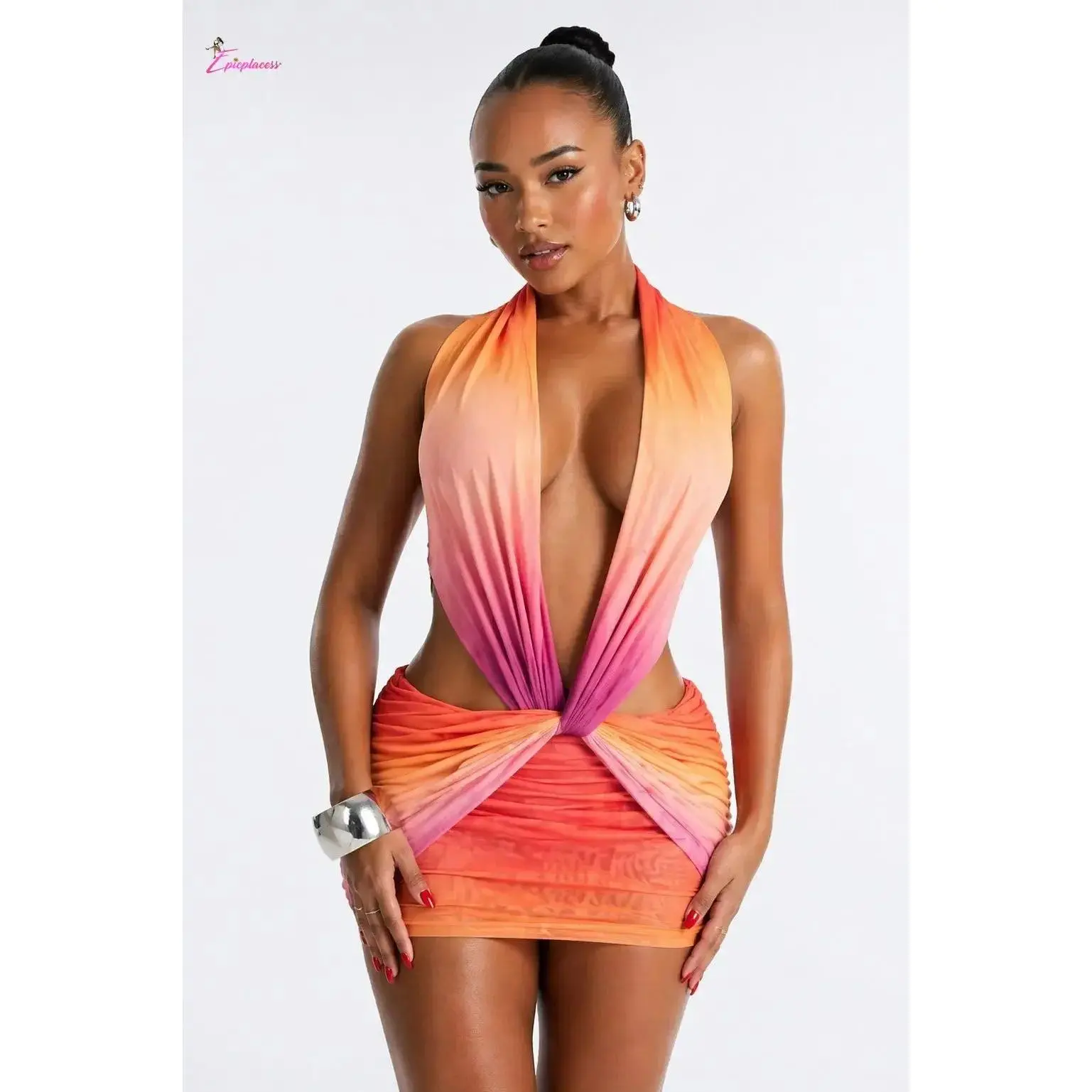 Sunset Ombré Halter Two-Piece Set