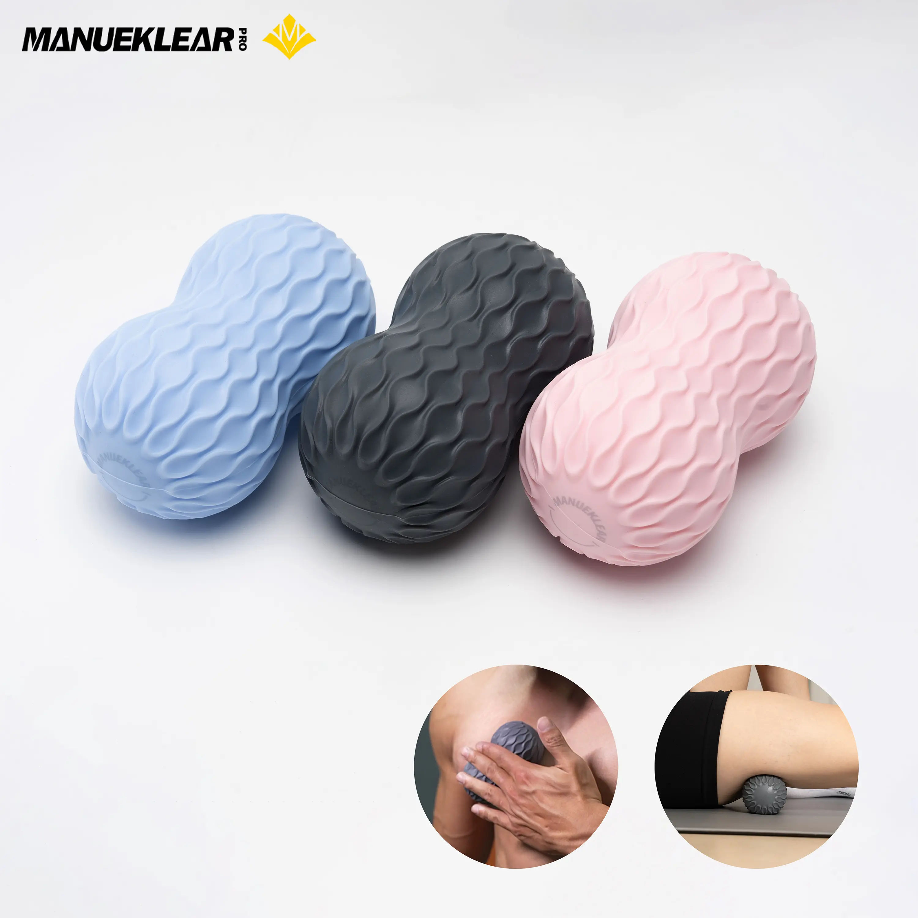 MANUEKLEAR Peanut Massage Ball, Deep Tissue Muscle Roller for Back, Neck, Shoulders, Legs & Foot, Trigger Point Massage Tool for Muscle Recovery & Pain Relief