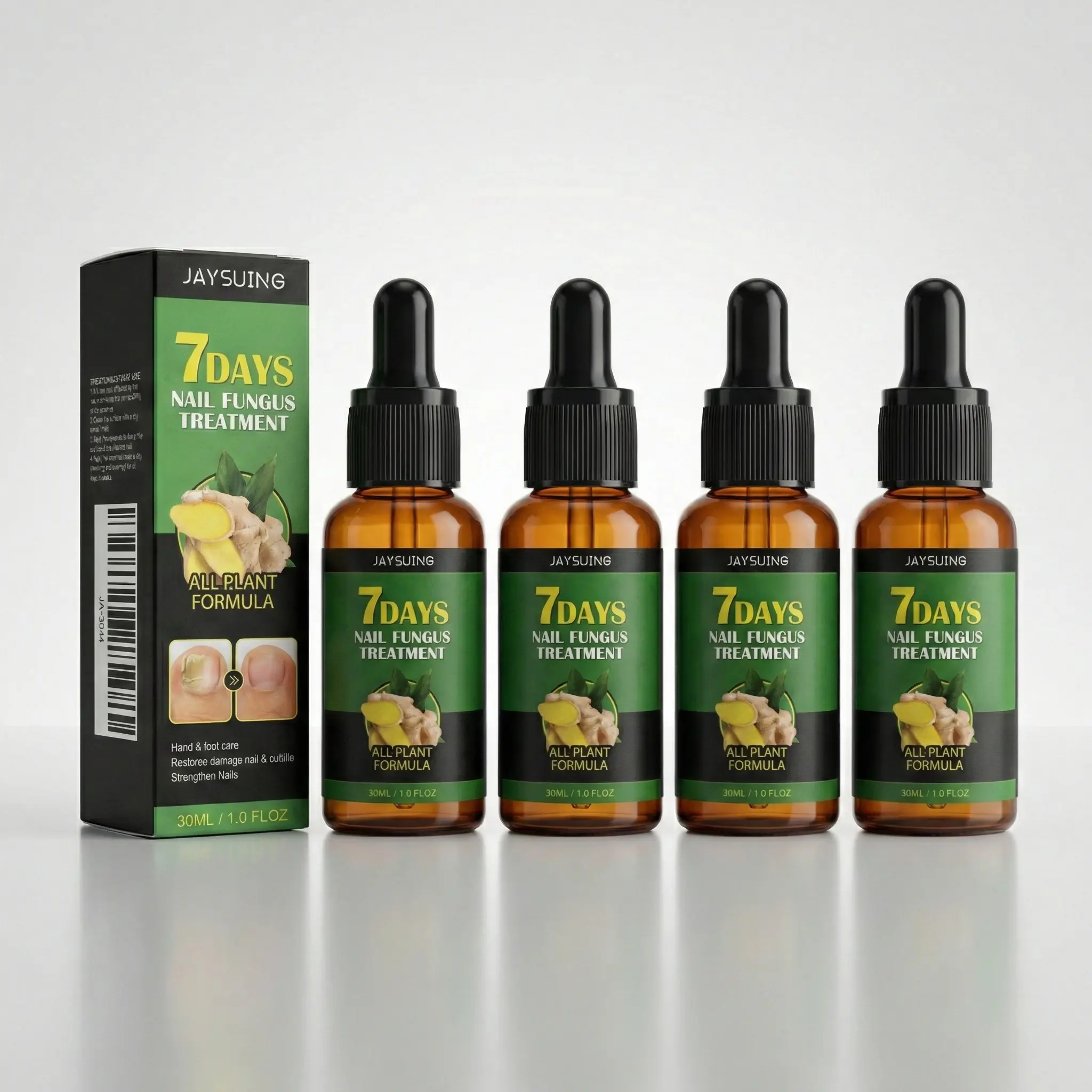 7 Days Ginger Nail Treatment Serum 30mL, Plant Formula Nail Care Oil for Toenails, Cuticles, Nail Repair & Growth Support