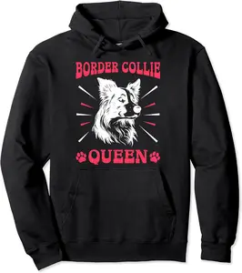 BORDER COLLIE QUEEN Dog Mommy Border Collie Women Pullover Hoodie - 49B0D1WFVS5N