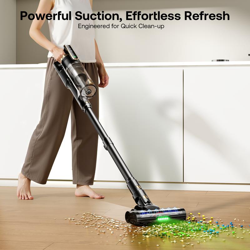 【Homeika 2026 New Arrivals】Trucozie T550 Cordless Vacuum Cleaners for Home, 8-in-1/50Min/150W Powerful Suction, Self-Standing Cordless Stick Vacuum Cleaner, Lightweight Anti-Tangle Rechargeable Vacuum for Floor/Carpet/Pet Hair/Car